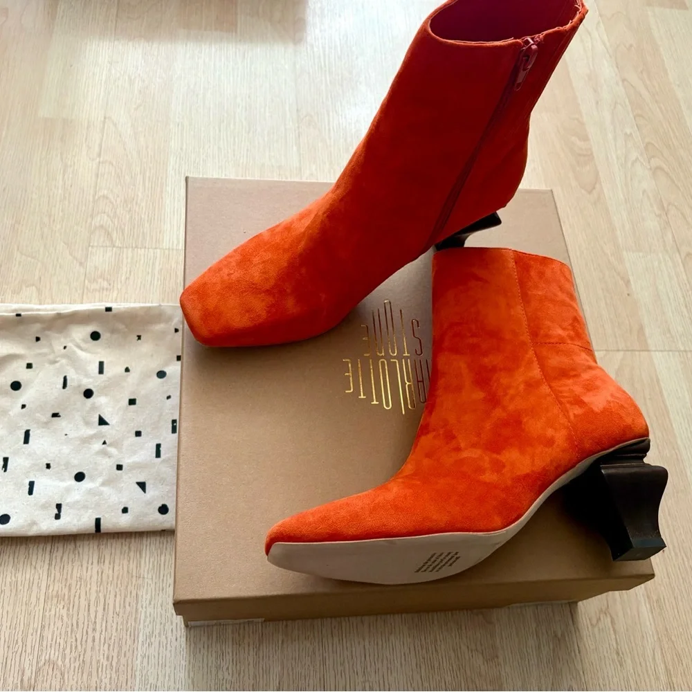 Charlotte Stone “Stickley” Suede Ankle Boots, Size 8 (New in box) - Picture 2 of 6